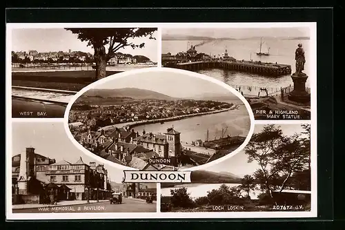 AK Dunoon, West Bay, Loch Loskin, War Memorial & Pavillion