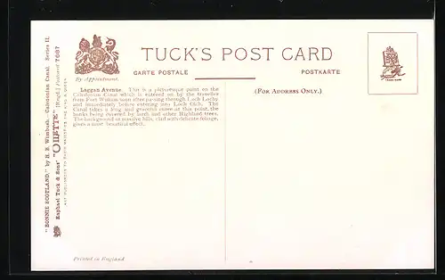 Künstler-AK Laggan Avenue, Caladonian Canal