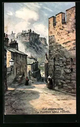 Künstler-AK Old Edinburgh, The Flodden Wall, Vennel
