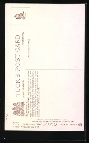 Künstler-AK Old Edinburgh, The Flodden Wall, Vennel