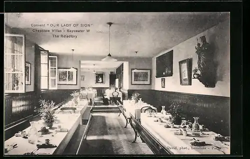 AK London, Convent Our Lady of Sion, Chepstow Villas, Bayswater W. The Refectory