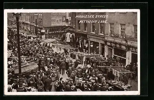 AK London, Middlesex Street, Petticoat Lane, Jüd. Ghetto