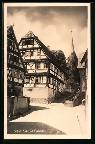 AK Stein, Strassenpartie mit Kirchstaffel