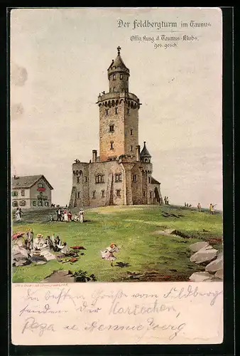 Künstler-AK Feldberg im Taunus, Der Feldbergturm