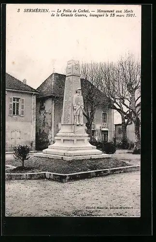 AK Sermérien, La Poilu de Cochet, Monument aux Morts de la Grande Guerre