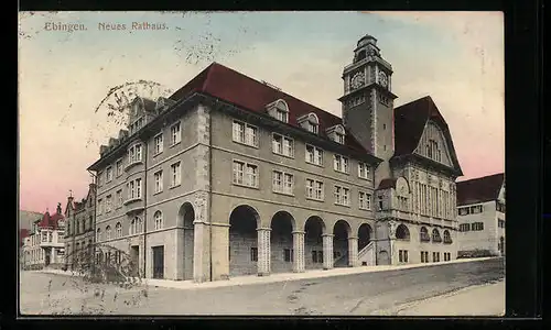 AK Ebingen, Ansicht vom Neuen Rathaus