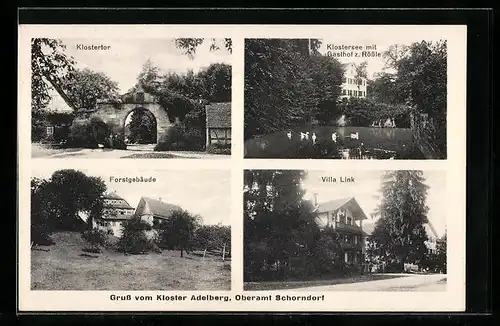 AK Adelberg /Oberamt Schorndorf, Klostertor, Villa Link, Forstgebäude