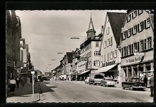 AK Göppingen, Hauptstrasse mit Stadtkirche