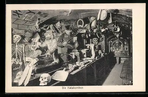 AK Berlin, Innenansicht der Bauernschänke in den Katakomben, Jägerstrasse 63