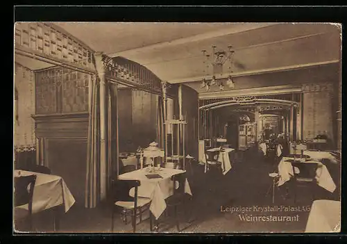 AK Leipzig, Innenansicht Leipziger Krystall-Palast, A.G. Weinrestaurant