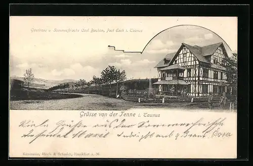 AK Esch i. Taunus, Gasthaus u. Sommerfrische Tenne von Carl Bachon