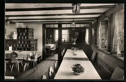 AK Fohrenbühl, Innenansicht der Gaststube im Gedächtnishaus