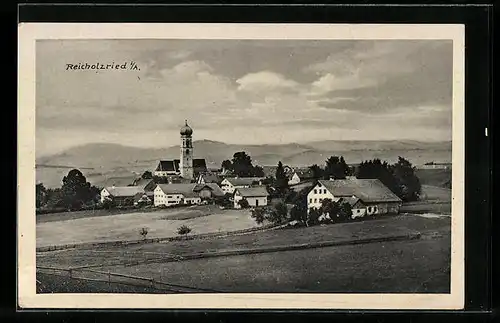 AK Reicholzried /A., Ortsansicht mit Kirche