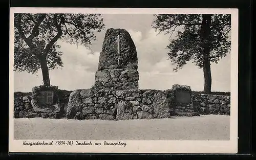 AK Imsbach am Donnersberg, Ansicht vom Kriegerdenkmal