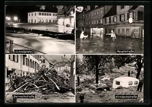AK Schramberg /Schwarzwald, Hochwasser 1959, Schlossplatz, Hauptstrasse, Berneckstrasse, Kirnbachstrasse