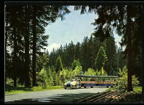 AK Freudenstadt /Schwarzwald, Blick auf Kurbähnle, Auto