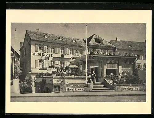 AK Rüdesheim a. Rh., Hotel Krass, vormals Rheinischer Hof