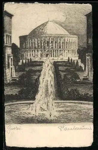 AK Düsseldorf, Ausstellung Gesolei 1926, Fontaine, Festhalle