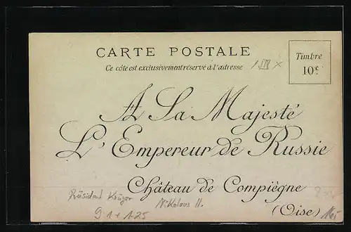 Lithographie SM Nicolas II., Promoteur de la Conference de la Haye