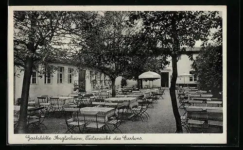 AK Gross-Glienicke, Gaststätte Anglerheim, Teilansicht des Gartens