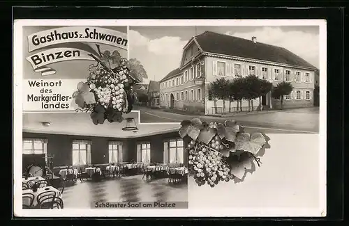 AK Binzen, Gasthaus z. Schwanen, Bes. H. Hagist, Weintrauben