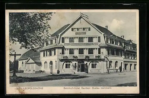 AK Weil-Leopoldshöhe, Bahnhof-Hotel, Bes. Gustav Herrmann