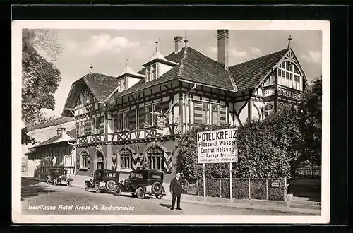 AK Herrlingen, Hotel Kreuz, Bes. M. Buckenmaier