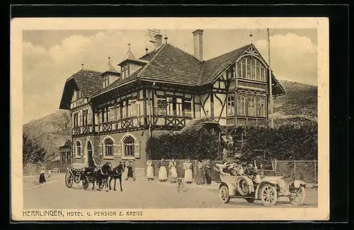 AK Herrlingen, Hotel u. Pension z. Kreuz