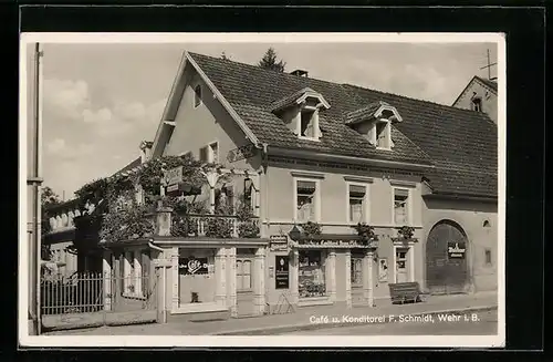 AK Wehr i. B., Café u. Konditorei F. Schmidt