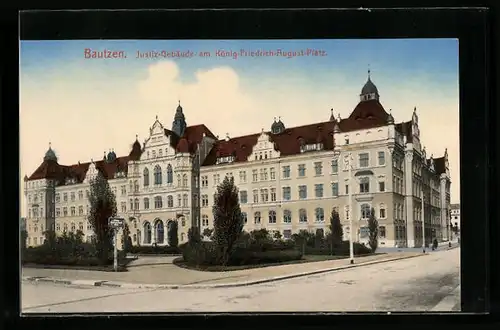 AK Bautzen, Justiz-Gebäude am König-Friedrich-August-Platz