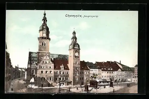 AK Chemnitz, Rathaus auf dem Hauptmarkt