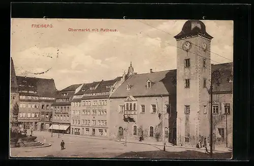AK Freiberg i. Sa., das Rathaus auf dem Obermarkt
