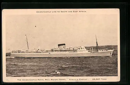 AK Passagierschiff Athlo e Castle, Schiff der Union-Castle Line to South and East Africa
