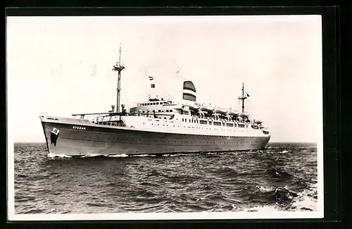 AK Passagierschiff Ryndam, Blick auf das ganze Schiff