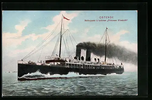 AK Passagierschiff Princesse Elisabeth, das Postschiff bei Ostende