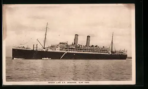 AK Passagierschiff S.S. Ormonde der Orient Line, auf Hoher See unterwegs