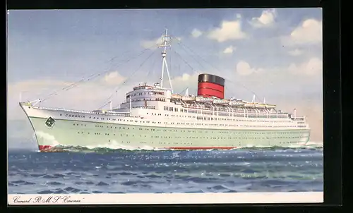 AK Passagierschiff Cunard R.M.S. Caronia, der Dampfer auf hoher See