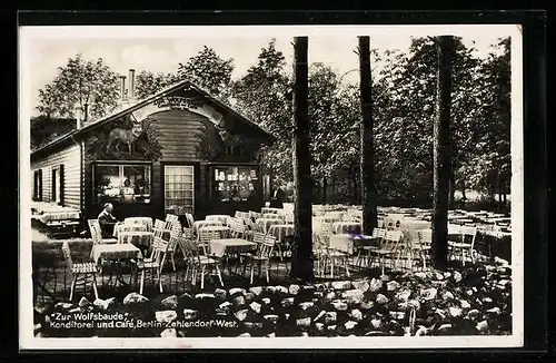 AK Berlin-Zehlendorf, Restaurant - Cafe Zur Wolfsschlucht von Hermann Marx