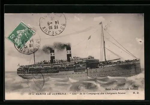 AK Marine de Commerce, Asie de la Compagnie des Chargeurs Reunis