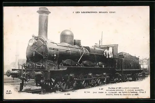 AK Machine no. 827, belgische Eisenbahn