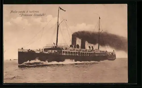 AK Malle-poste a turbines Princess Elisabeth, Passagierschiff