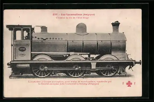 AK Belgische Eisenbahn, Lokomotive No. 3003 der Johe Cockerville a Seraing