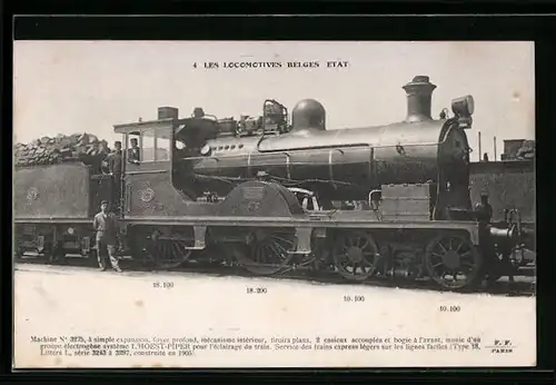 AK Machine No. 3275, belgische Eisenbahn