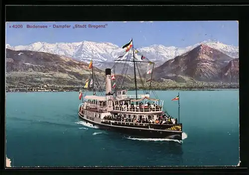 AK Bodensee-Dampfer Stadt Bregenz