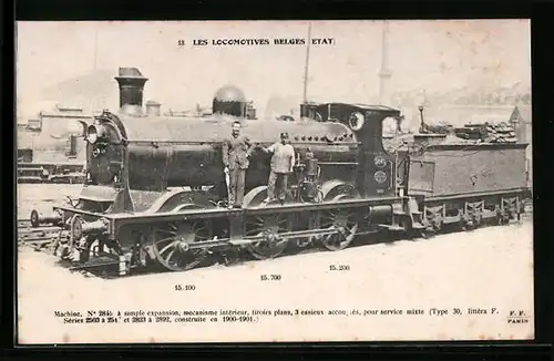 AK Belgische Eisenbahn-Lokomotive, Machine No 2845
