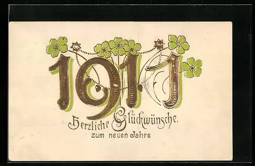 AK Jahreszahl 1911 mit Blüten
