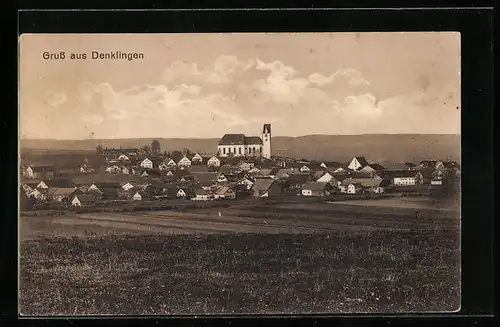 AK Denklingen, Teilansicht mit Kirche