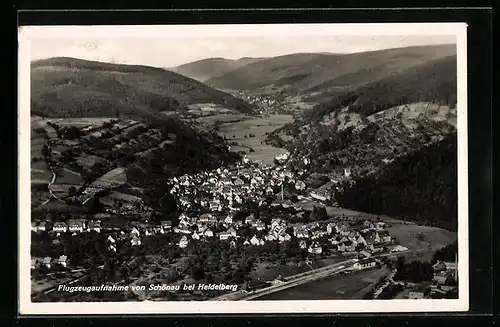 AK Schönau bei Heidelberg, Ortsansicht, Fliegeraufnahme