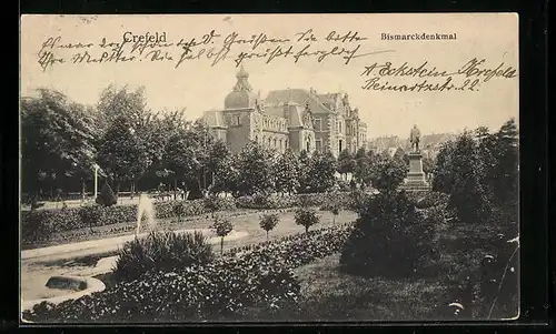 AK Krefeld, Bismarckdenkmal