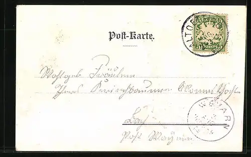 Passepartout-Lithographie Altötting, Kirche, Gnadenbild